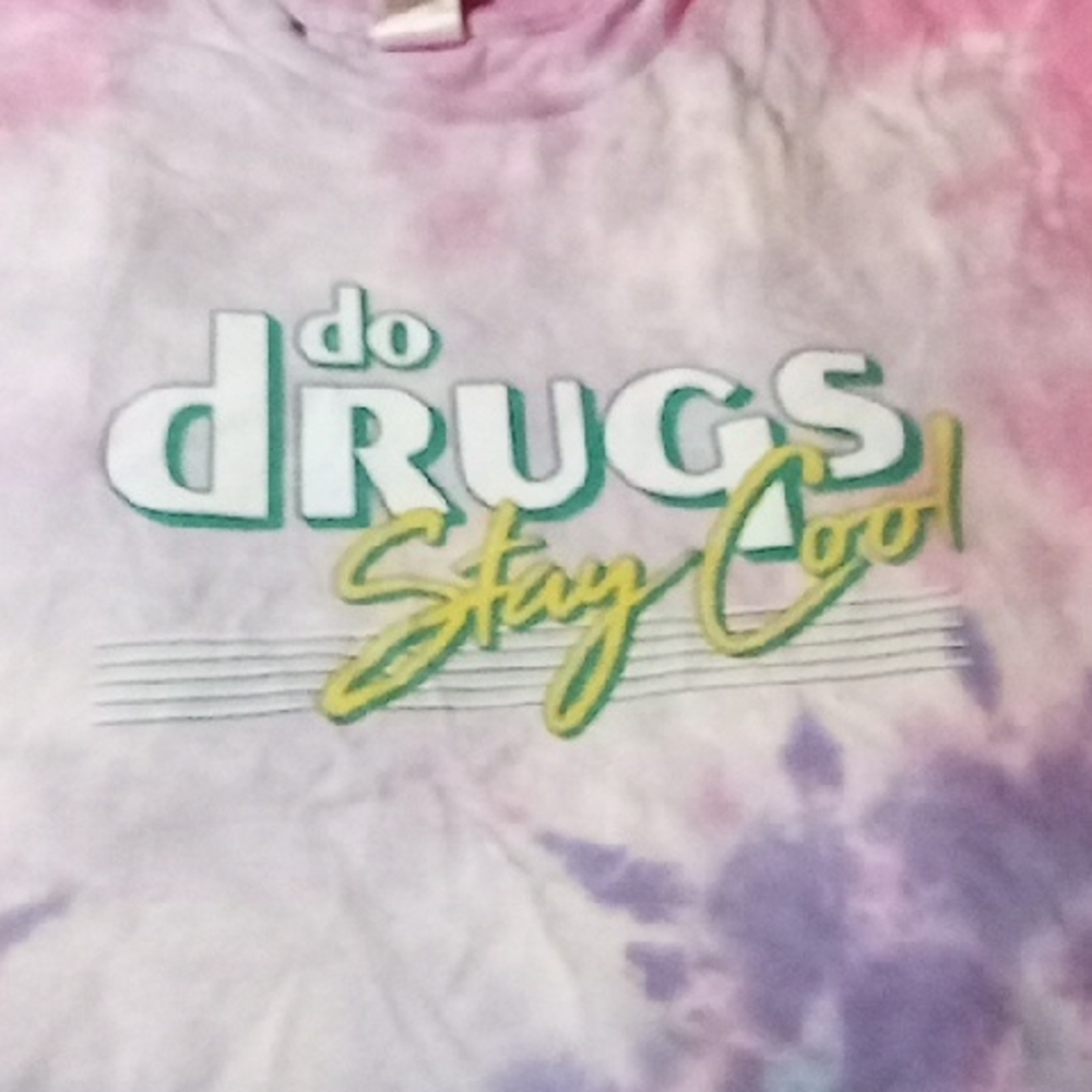 Men's Vintage Tie-Dyed XL Funny Graphic Shirt Do Drugs Stay Cool Colortone
